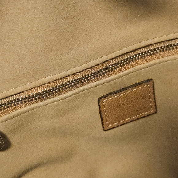 Designer Tan Monogram Tote Bag - Picture 5 of 7